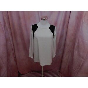 J.Crew Black White Color Block Long Sleeve Pullover Blouse Women 0